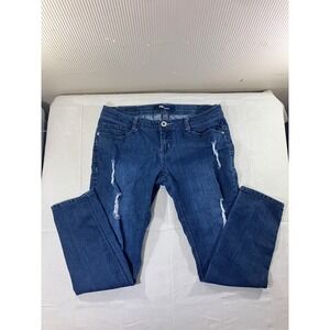 Style Co Womens Jeans Size 9 Bootcut‎ Distressed Blue Denim Stretch Cotton Blend